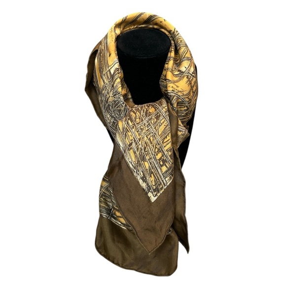 Vintage Harrods of London Abstract Architecture Scarf - Picture 1 of 9